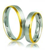 White gold & gold wedding rings 4.5mm (code AS34)